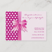 Carte De Visite Pois assez rose et dessinateur d'intérieurs d'arc (Dos)