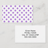 Carte De Visite Pois blancs et lavande (Devant / Derrière)