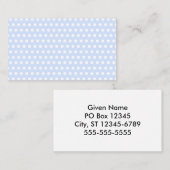 Carte De Visite Pois blancs sur Baby Blue (Devant / Derrière)