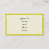 Carte De Visite Pois blancs sur Jaune (Dos)