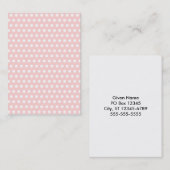 Carte De Visite Pois blancs sur rose pâle (Devant / Derrière)