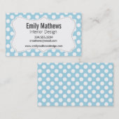 Carte De Visite Pois bleu clair (Devant / Derrière)
