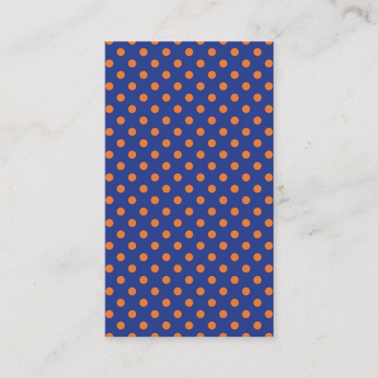 Carte De Visite Pois bleu et orange (Devant)
