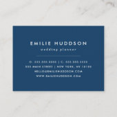 Carte De Visite Pois Bleus de la Marine, Motif à points Polka, poi (Dos)