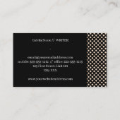 Carte De Visite Pois bleus en noir (Dos)