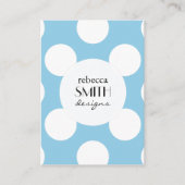 Carte De Visite Pois Bleus, Motif Pointe Polka, Points, Pointe (Devant)
