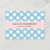 Carte De Visite Pois Bleus, Motif Pointe Polka, Points, Pointe (Devant)