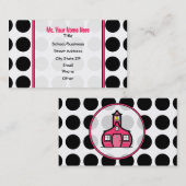 Carte De Visite Pois/carte de visite rose de mode de professeur (Devant / Derrière)