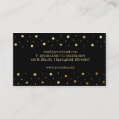 Carte De Visite Pois de la feuille noire et or moderne (Dos)