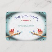 Carte De Visite pois de nids d'oiseaux turquoise (Dos)
