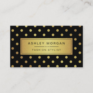 Carte De Visite Pois de Parties scintillant de luxe noir et or