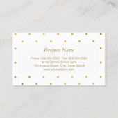 Carte De Visite Pois de Parties scintillant d'or - Stylo Beauté ro (Dos)