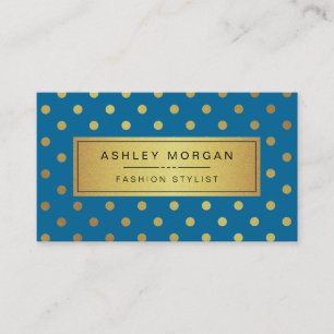 Carte De Visite Pois de Parties scintillant Premium Blue et Gold