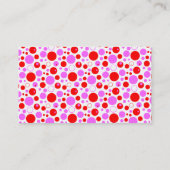 Carte De Visite Pois et cercles roses rouges modifiables (Dos)