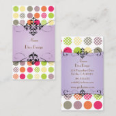 Carte De Visite Pois funky de PixDezines| DO-IT-YOURSELF couleur a (Devant / Derrière)