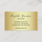 Carte De Visite Pois Golden Black Stylo moderne Glam Fancy (Dos)