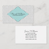 Carte de visite Pois moderne Turquoise (Devant / Derrière)