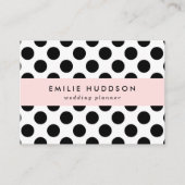 Carte De Visite Pois, Motif Polka Dot, noir et blanc (Devant)