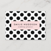 Carte De Visite Pois, Motif Polka Dot, noir et blanc (Devant)