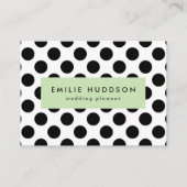 Carte De Visite Pois, Motif Polka Dot, noir et blanc (Devant)