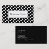 Carte de visite Pois noir et blanc (Devant / Derrière)