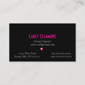 Carte De Visite Pois noir et blanc avec la plaque d'identification (Dos)