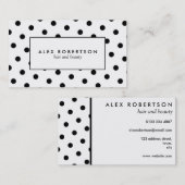 Carte De Visite Pois noir et blanc monochrome (Devant / Derrière)