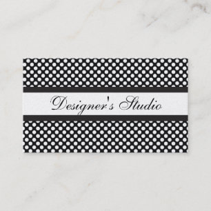 Carte De Visite Pois noir et blanc sur l'or