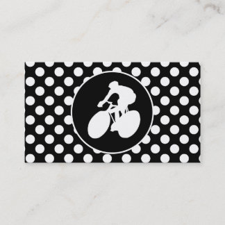 Carte De Visite Pois noirs et blancs; Cyclisme
