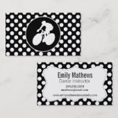 Carte De Visite Pois noirs et blancs; Cyclisme (Devant / Derrière)