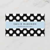 Carte De Visite Pois noirs et blancs, Motif Polka (Devant)