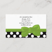 Carte De Visite Pois noirs et blancs, Motif Polka (Dos)