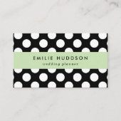 Carte De Visite Pois noirs et blancs, Motif Polka (Devant)