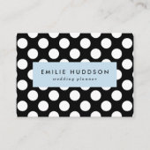 Carte De Visite Pois noirs et blancs, Motif Polka (Devant)