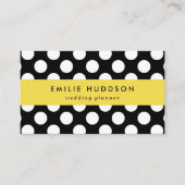 Carte De Visite Pois noirs et blancs, Motif Polka (Devant)