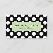 Carte De Visite Pois noirs et blancs, Motif Polka (Devant)