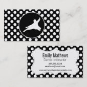 Carte De Visite Pois noirs et blancs ; Ninja (Devant / Derrière)