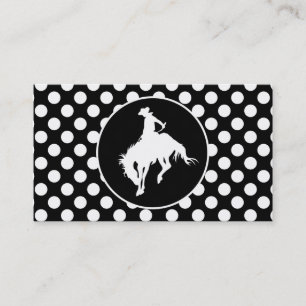 Carte De Visite Pois noirs et blancs; Rodeo Cowboy