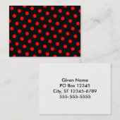 Carte De Visite Pois noirs et rouges (Devant / Derrière)