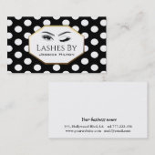 Carte De Visite Pois noirs simples et élégants (Devant / Derrière)
