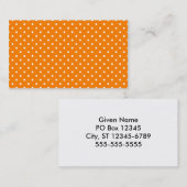 Carte De Visite Pois orange et blanc (Devant / Derrière)