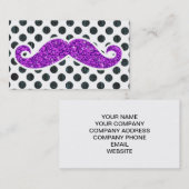 CARTE DE VISITE POIS POURPRE DE MOUSTACHE DE PARTIES SCINTILLANTES (Devant / Derrière)