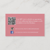 Carte De Visite Pois Rose Cute Avec Boutique Monogram Girl (Dos)