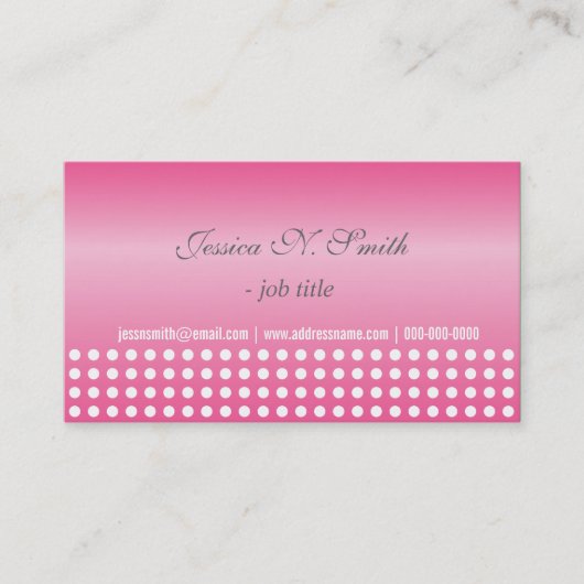 Carte De Visite pois rose design et moderne (Devant)