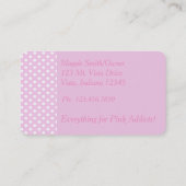 Carte de visite Pois rose et blanc (Dos)