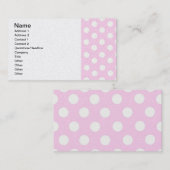 Carte De Visite Pois rose pastel (Devant / Derrière)