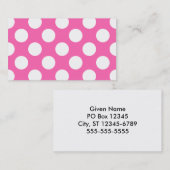 Carte De Visite Pois roses chauds (Devant / Derrière)