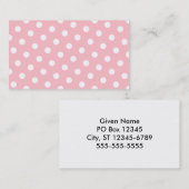 Carte De Visite Pois roses et blancs (Devant / Derrière)