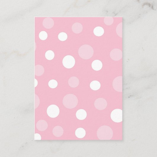 Carte De Visite Pois roses, Motif Pointe Polka, Points, Pointe (Dos)