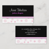 Carte De Visite Pois roses, Motif Pointe Polka, Points, Pointe (Devant / Derrière)